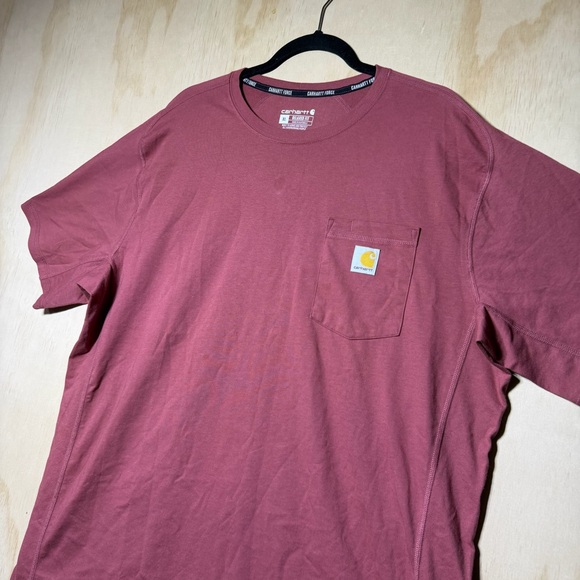 Carhartt Force Men’s XL Relaxed Fit T-Shirt Mauve Pink Pocket Tee Performance - Picture 2 of 11